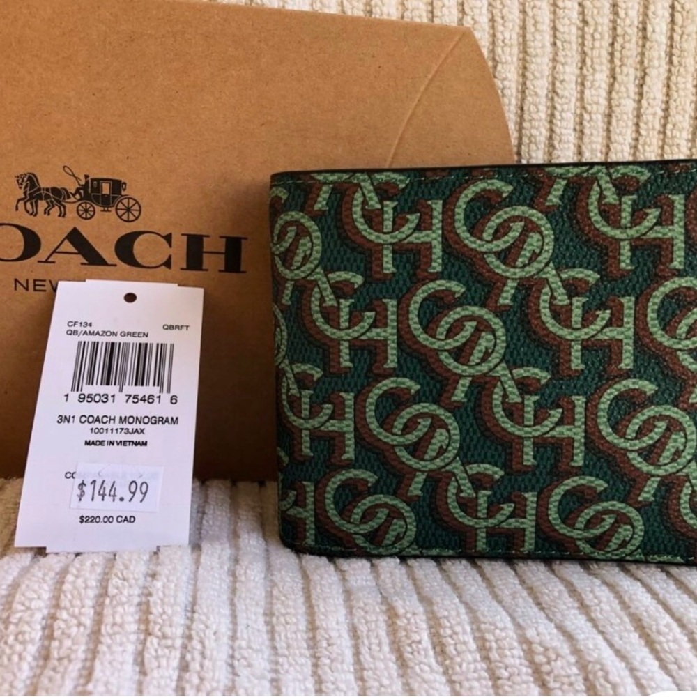 Coach Green Monogram Wallet